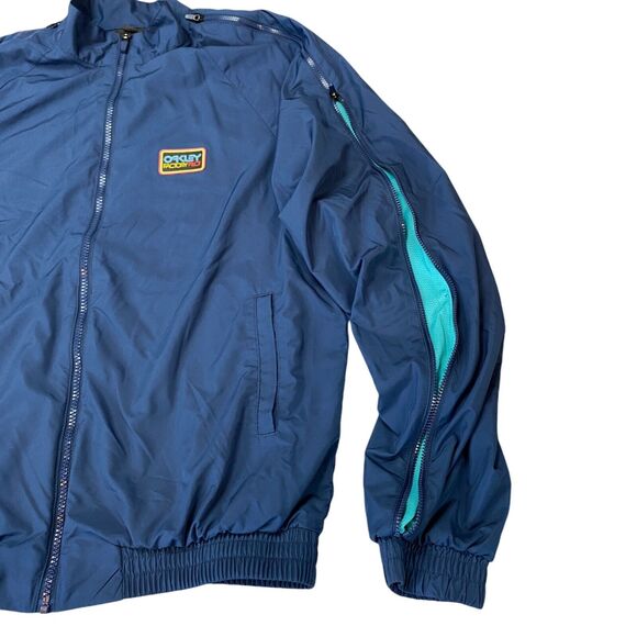 Oakley Ventilation Track Jacket Mens M Blue Regular Fit Lined Full Zip - Picture 14 of 16